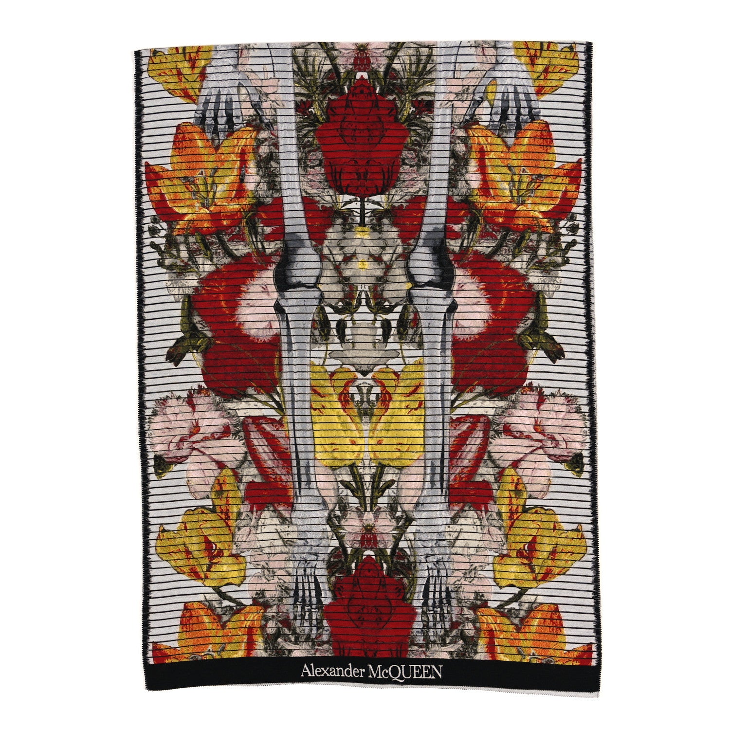 Alexander McQueen Wool Silk Sliced Skeleton Scarf Multicolor 1 of 3