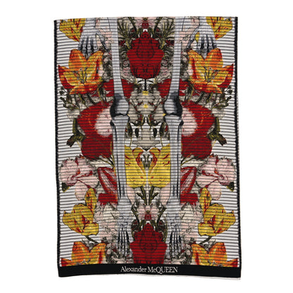 Alexander McQueen Wool Silk Sliced Skeleton Scarf Multicolor 1 of 3