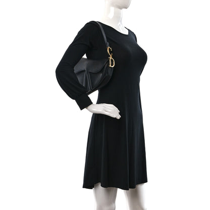 Christian Dior Grained Calfskin Saddle Bag Black 3 of 9