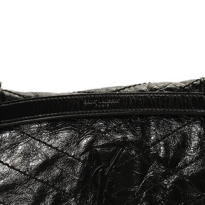 Saint Laurent Crinkled Calfskin Matelasse Monogram Baby Niki Chain Satchel Black 16 of 16