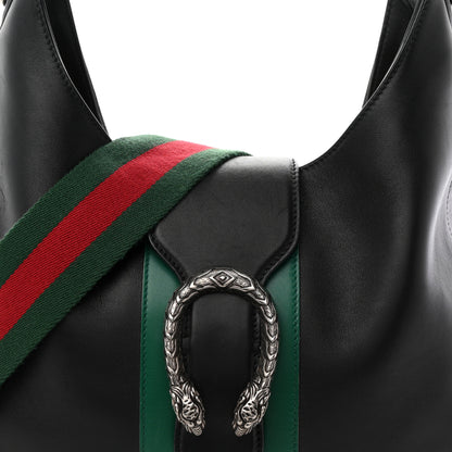 Gucci Calfskin Web Stripe Medium Dionysus Hobo Black 8 of 11