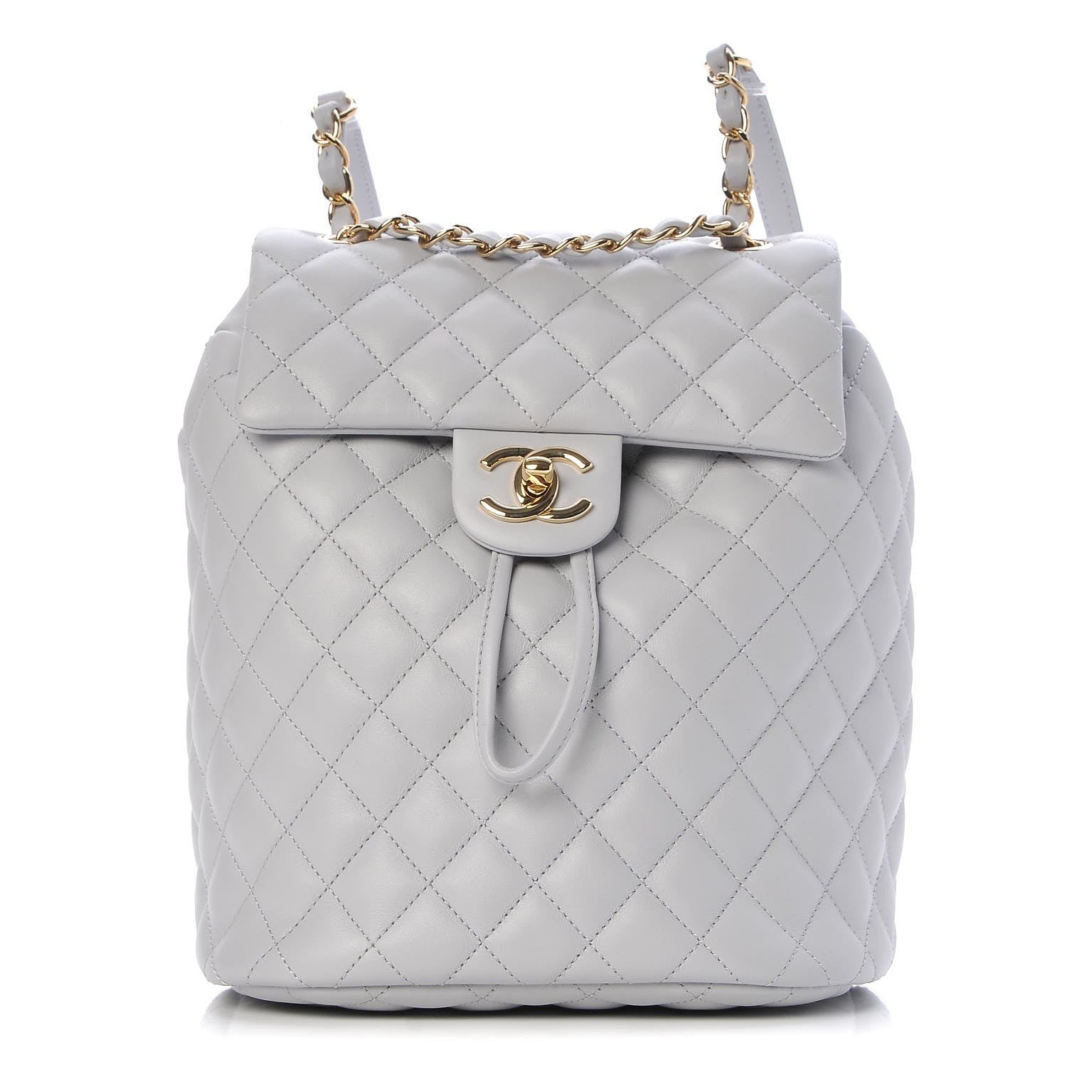 Chanel Calfskin Quilted Small Urban Spirit Backpack Light Grey 1 of 8