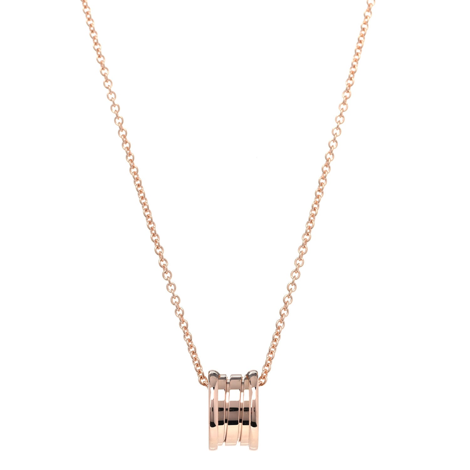 Bulgari 18K Rose Gold B.Zero1 Pendant Necklace 1 of 8