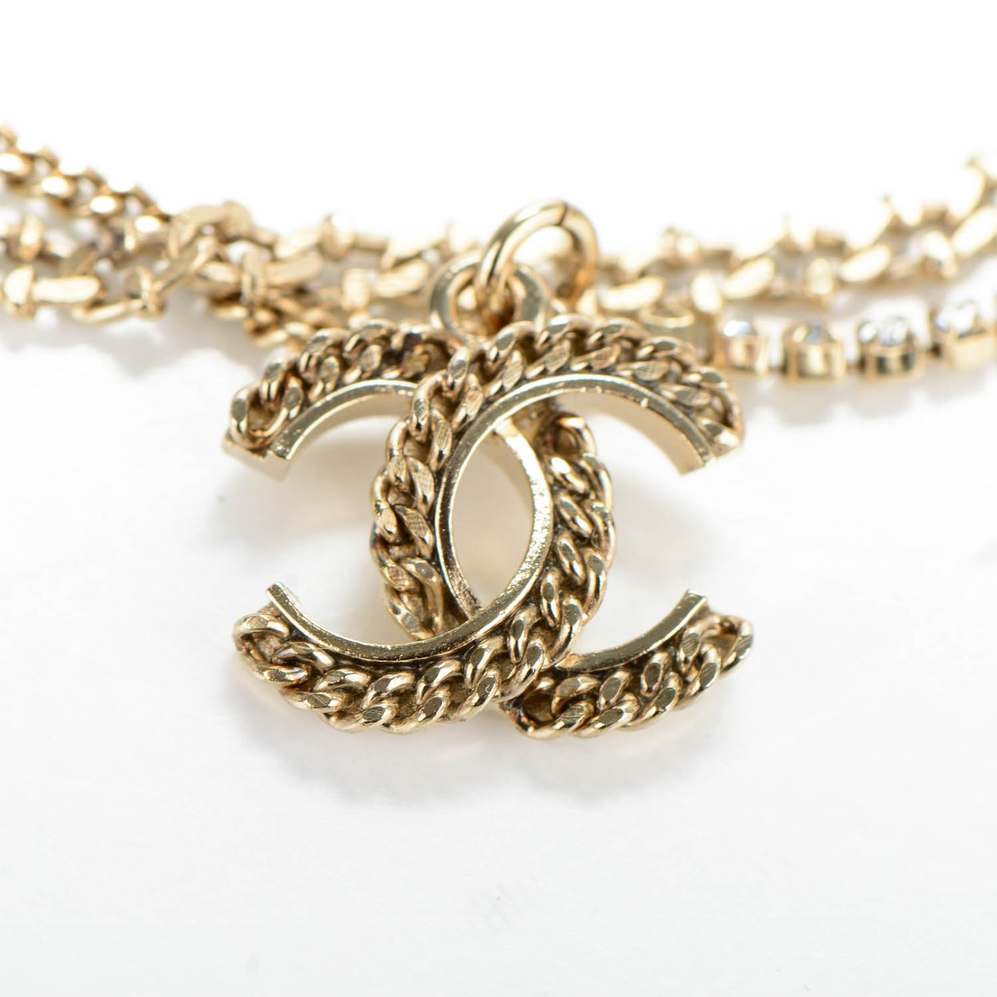 Crystal CC Chain Bracelet Gold