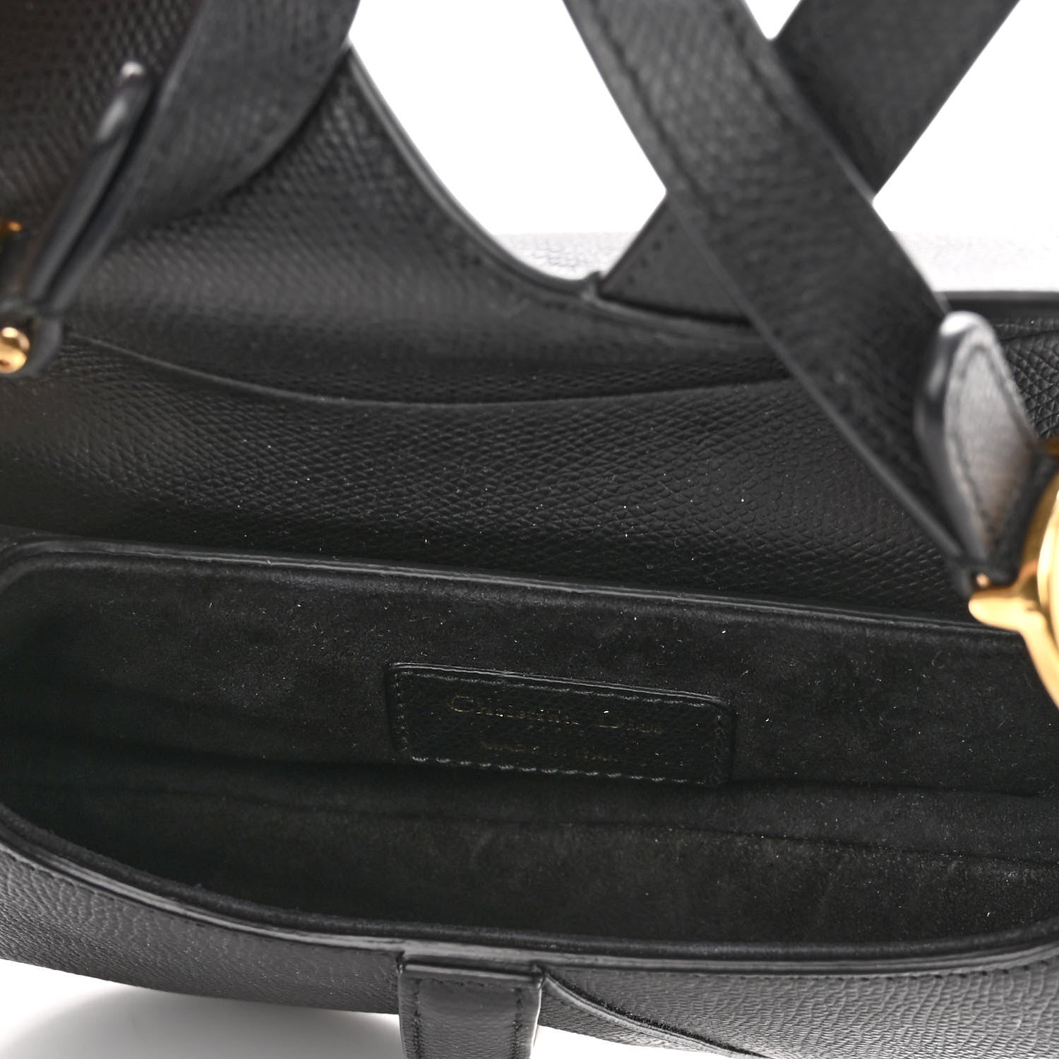 Christian Dior Grained Calfskin Mini Saddle Bag Black 5 of 9