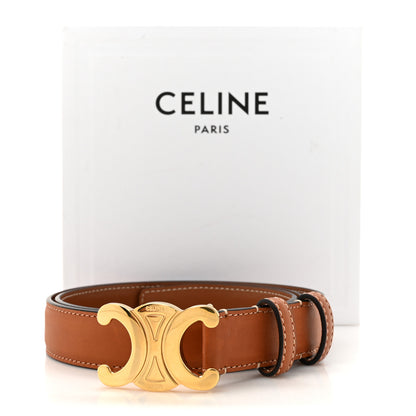 Celine Box Calfskin Small 18mm Triomphe Belt 80 32 Tan 6 of 6