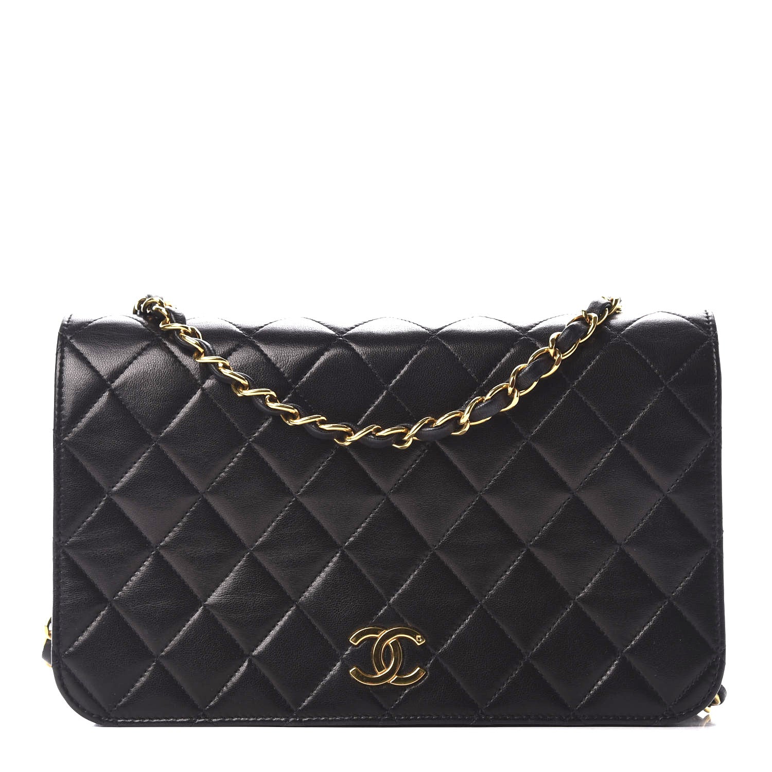Chanel Lambskin Quilted Small Single Flap Black 1 of 12