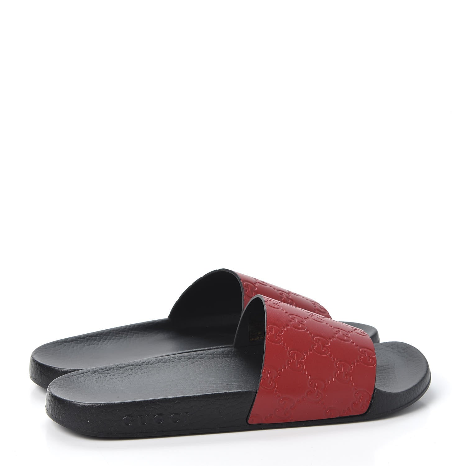Gucci Guccissima Signature Womens Slide Sandals 40 Hibiscus Red 4 of 9