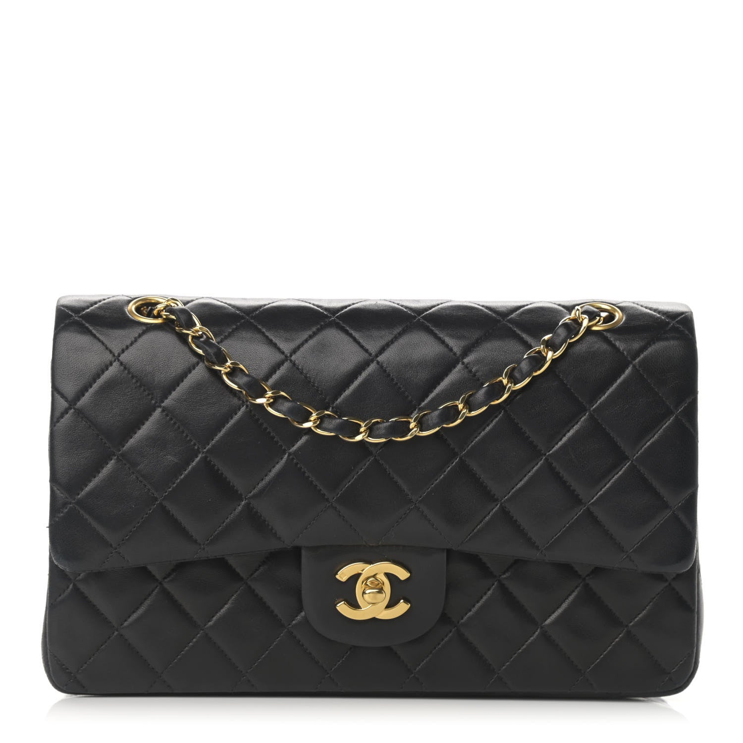Chanel Lambskin Quilted Medium Double Flap Black 1 of 16