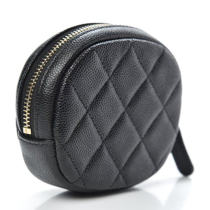Chanel Caviar Quilted Zip Around Classic Coin Purse Black 3 of 7