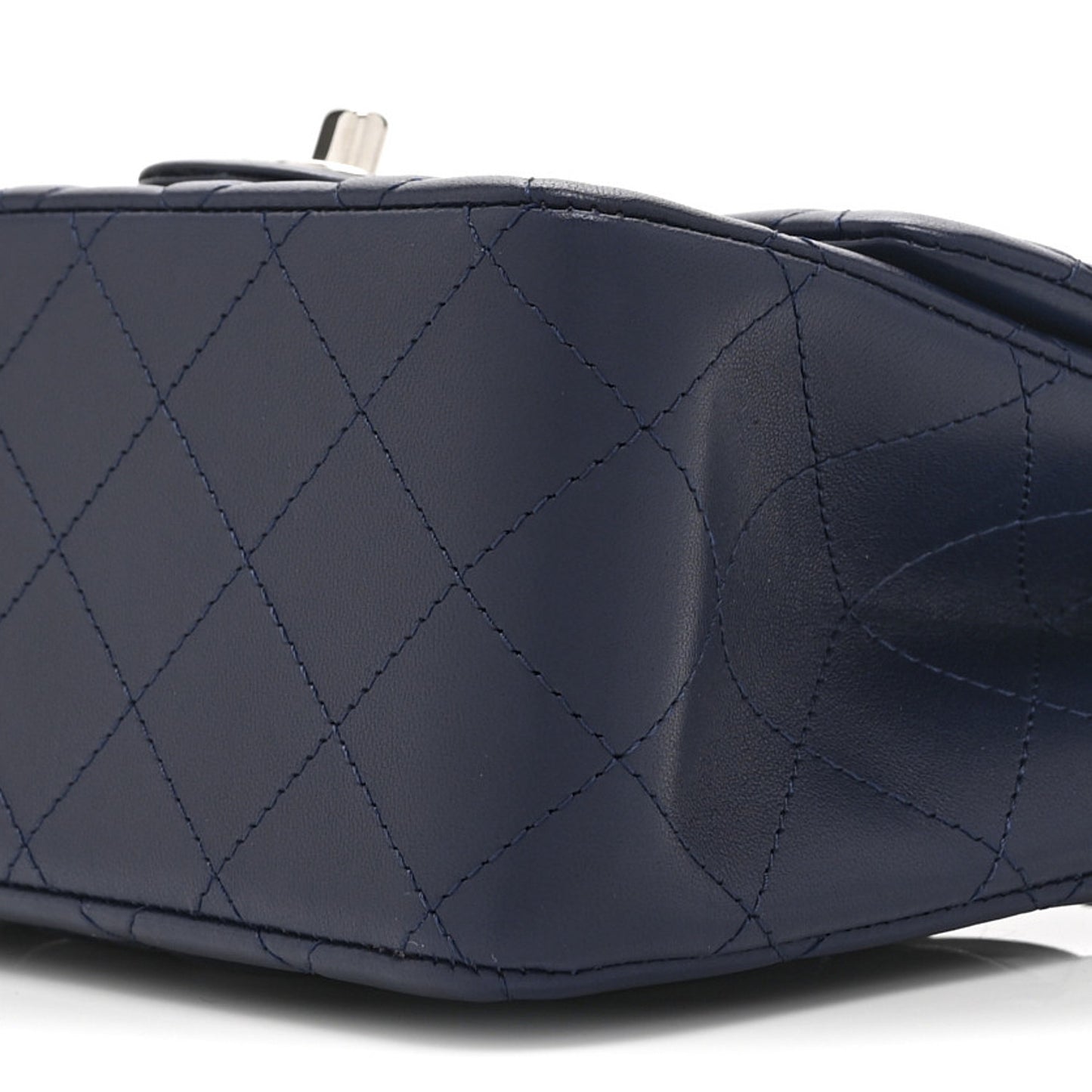 Lambskin Quilted Mini Square Flap Navy