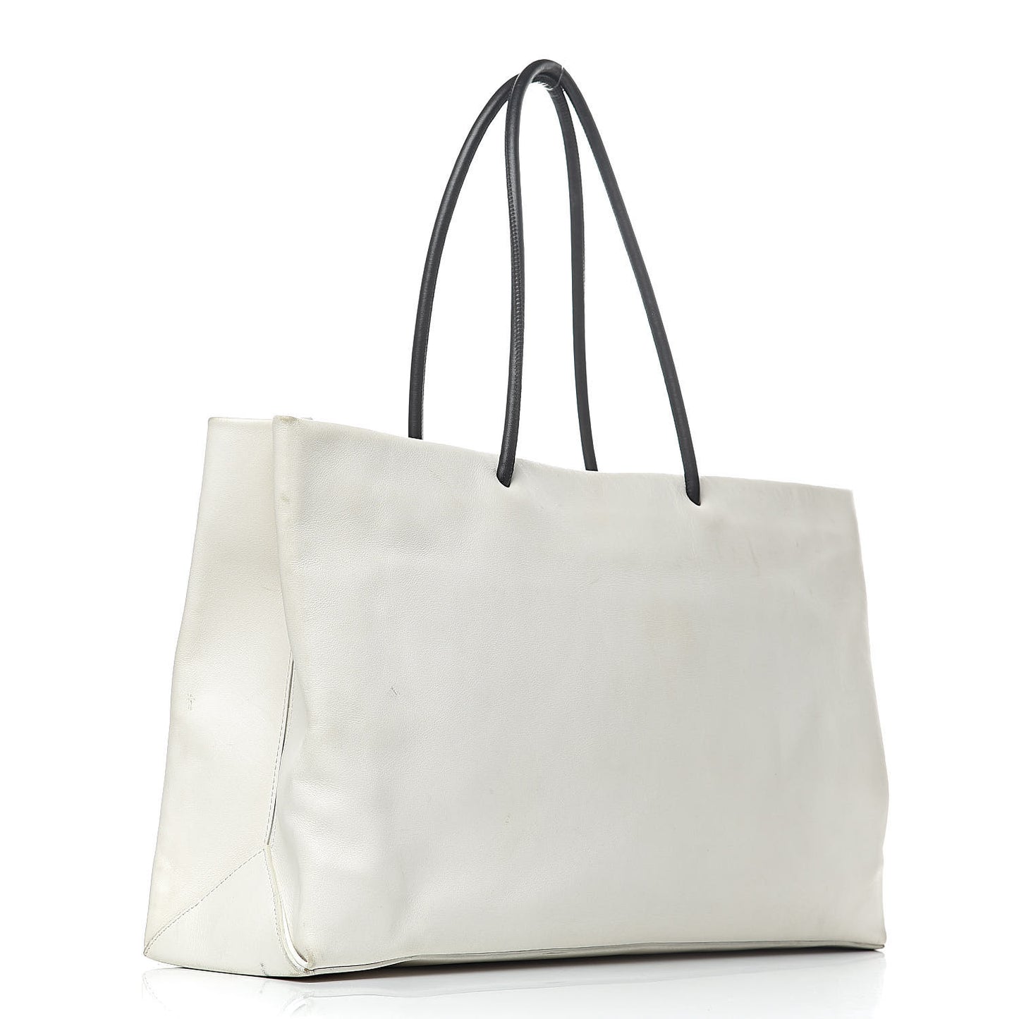 Calfskin Large Essential 31 Rue Cambon Tote White Black