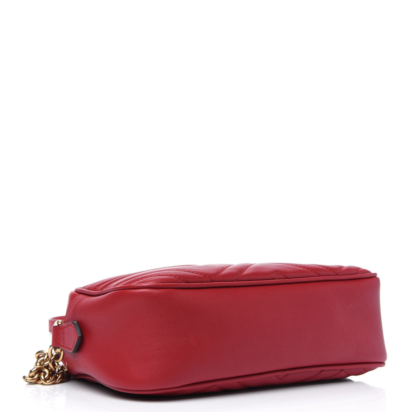 Calfskin Matelasse Small GG Marmont Chain Shoulder Bag Hibiscus Red