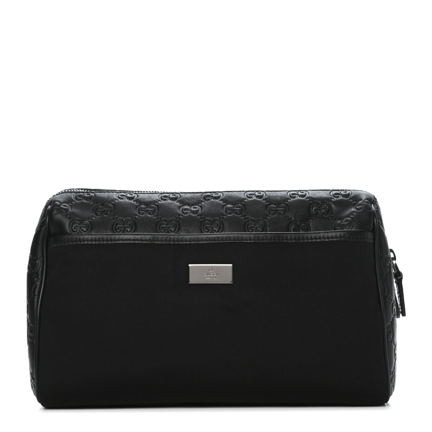 Nylon Guccissima Zip Top Pouch Black