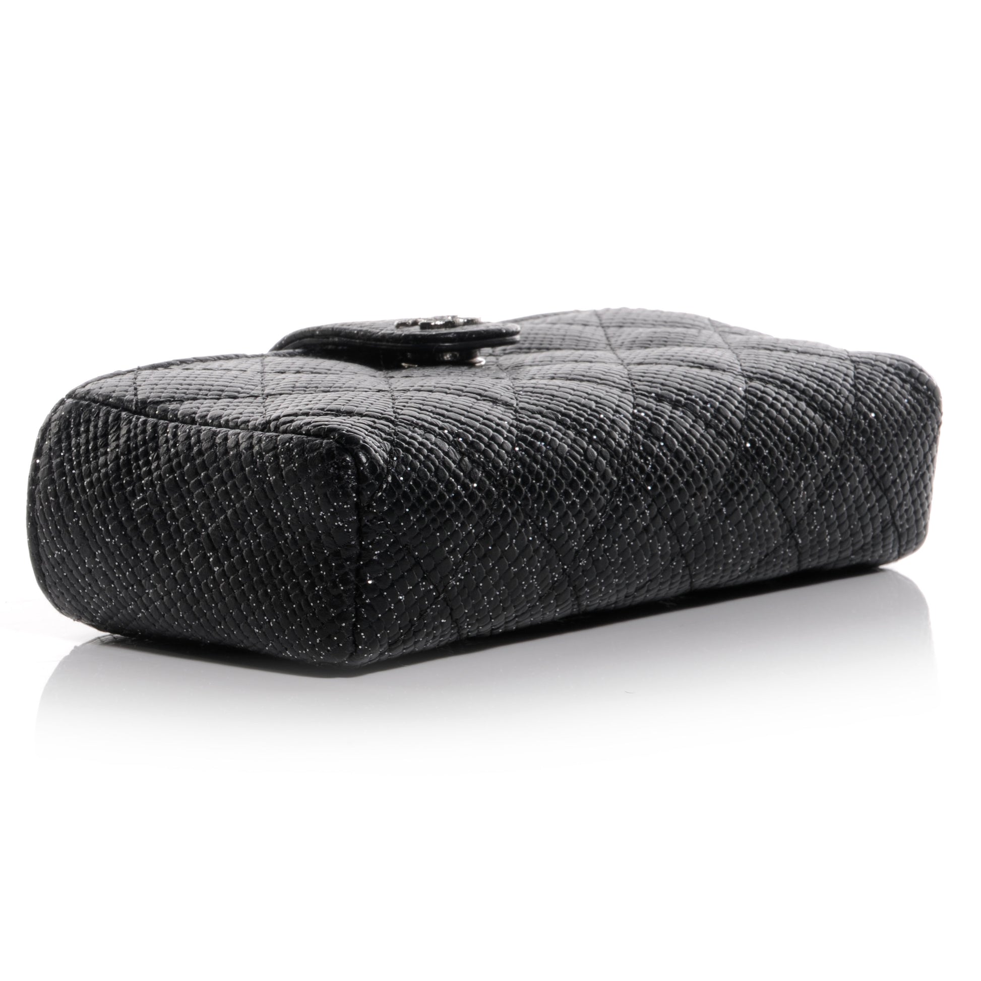Chanel Glitter Caviar Quilted Mini Clutch Black 4 of 8