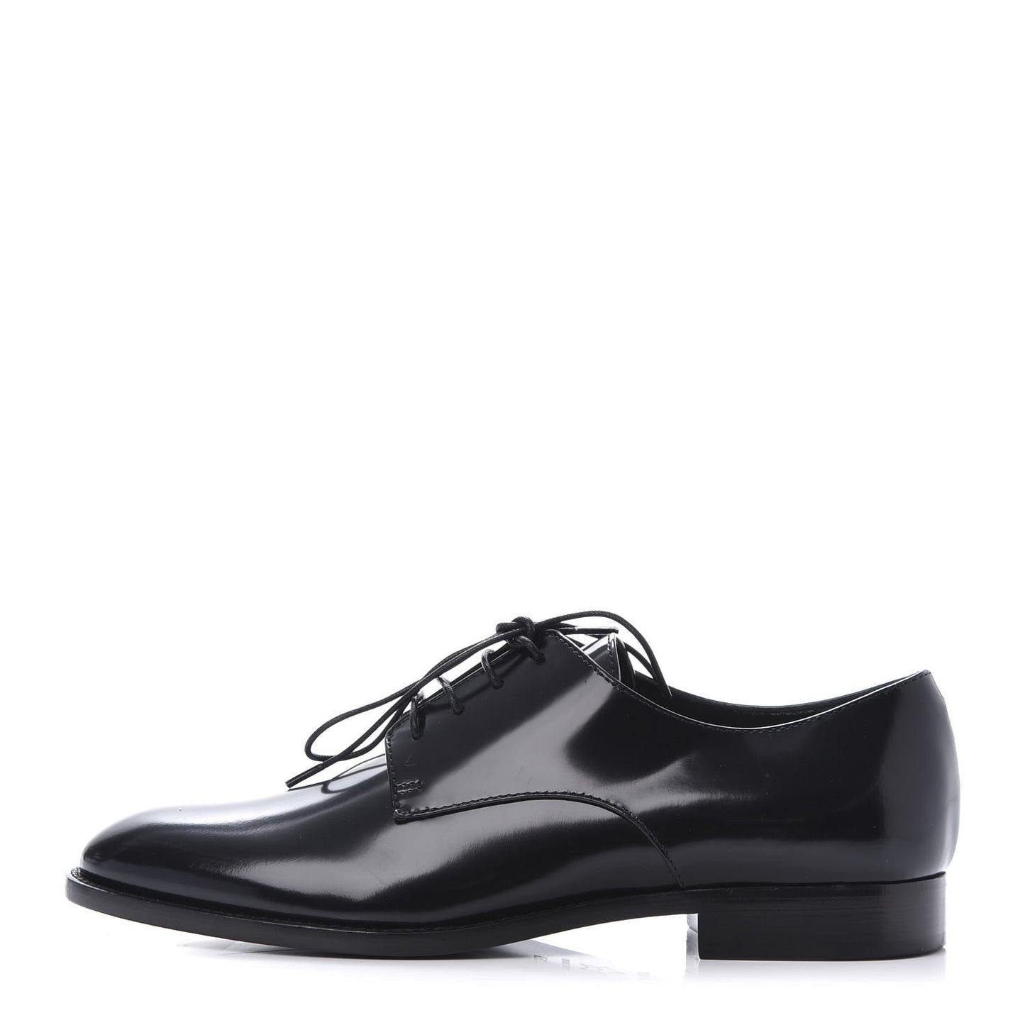Polished Calfskin Derby Shoe 35.5 Black