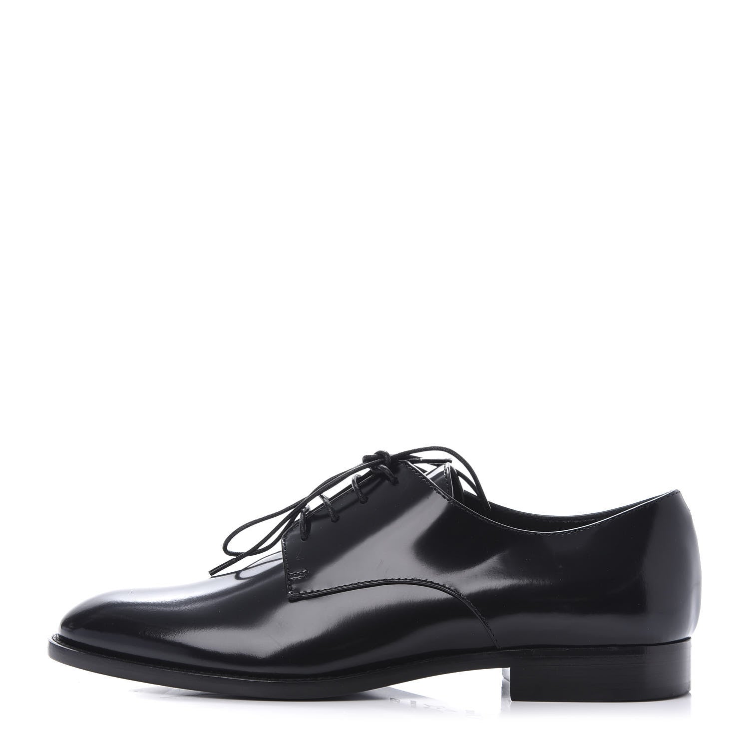 Christian Dior Polished Calfskin Derby Shoe 35.5 Black 1 of 9