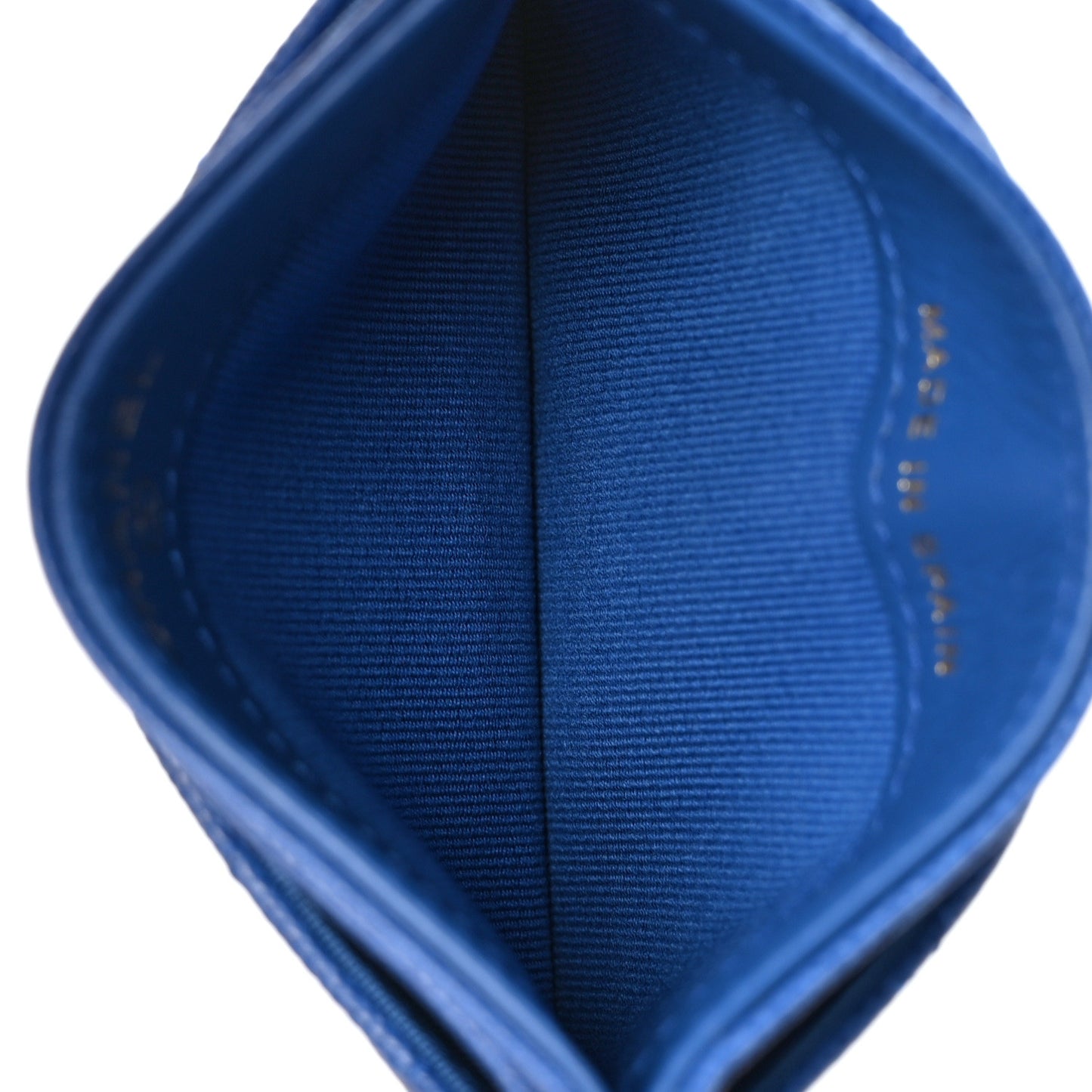 Caviar Quilted Studded CC Card Holder Blue