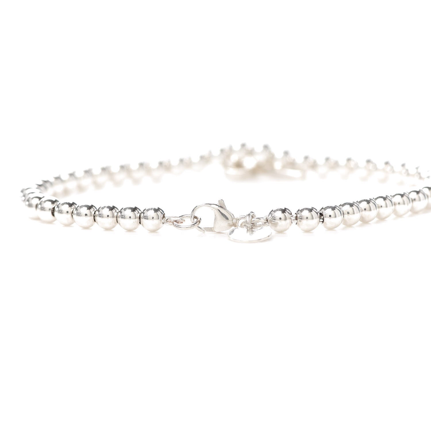 Tiffany Sterling Silver 4mm Bow Bead Bracelet 4 of 7