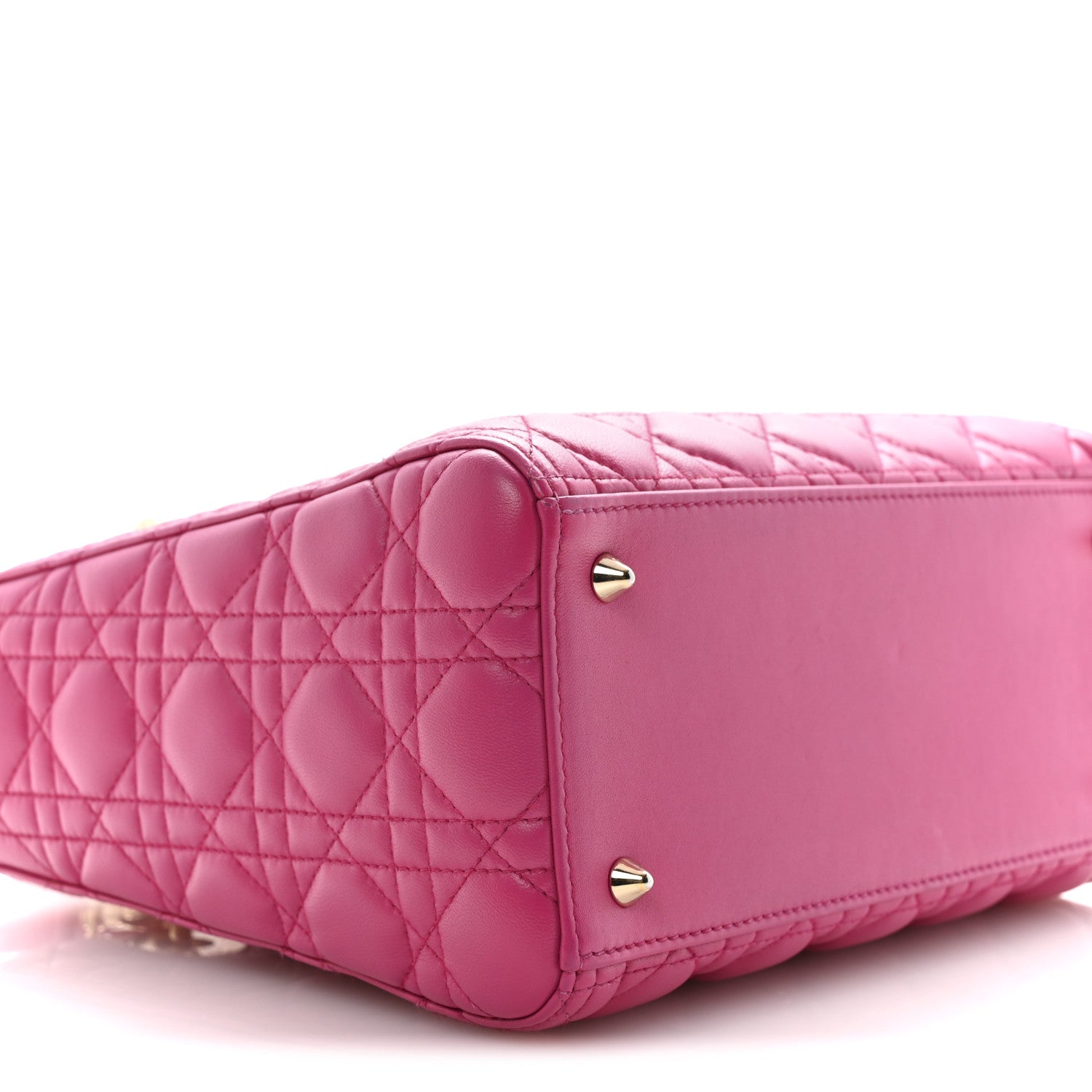 Christian Dior Lambskin Cannage Medium Lady Dior Fuchsia 9 of 16