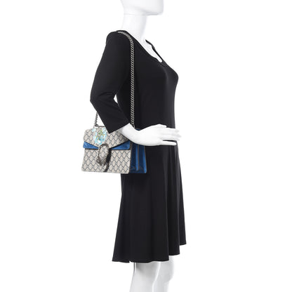 Gucci GG Supreme Monogram Blooms Small Dionysus Shoulder Bag Beige Navy Vintage Blue 2 of 11