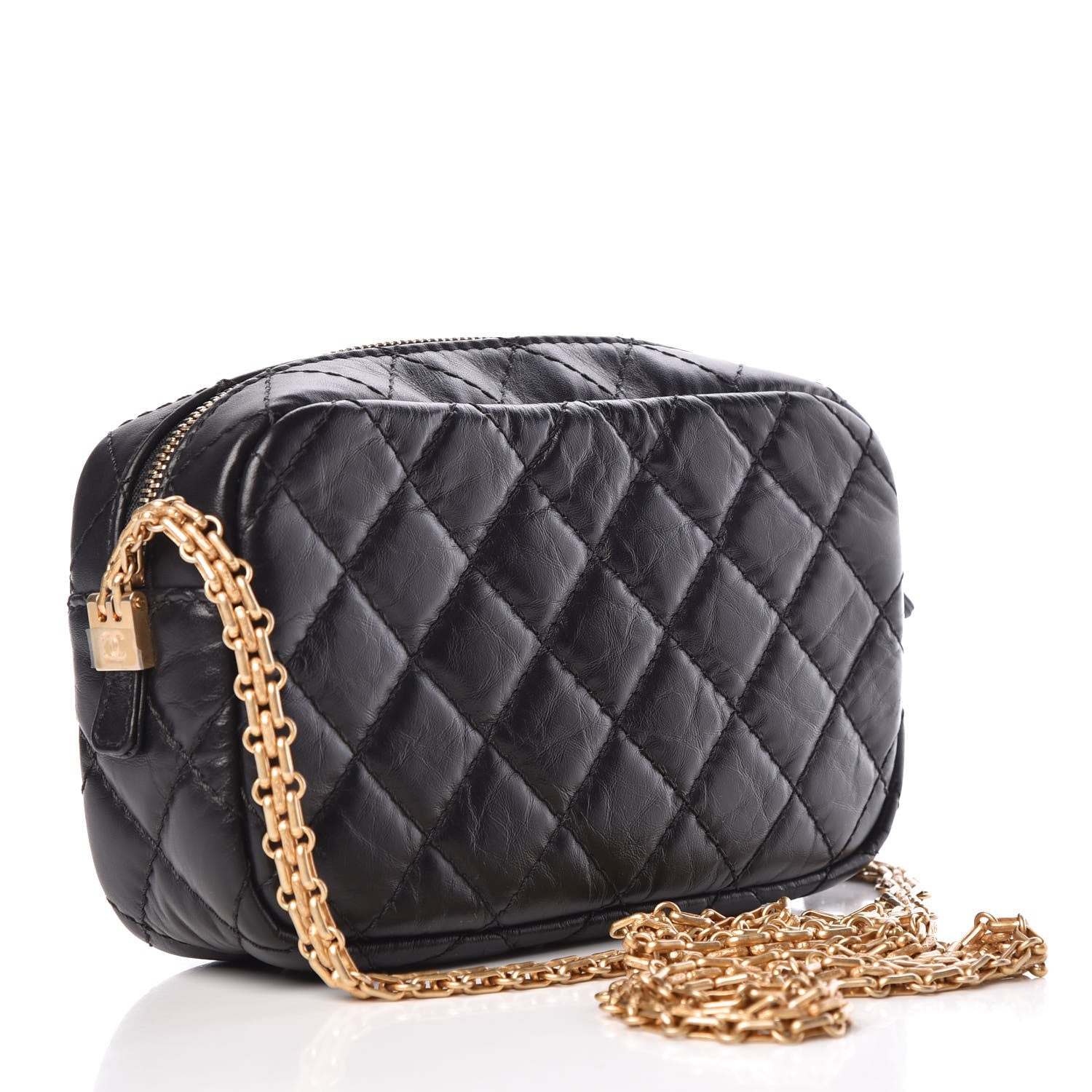 Chanel Aged Calfskin Quilted Mini Reissue Camera Case Black 3 of 8