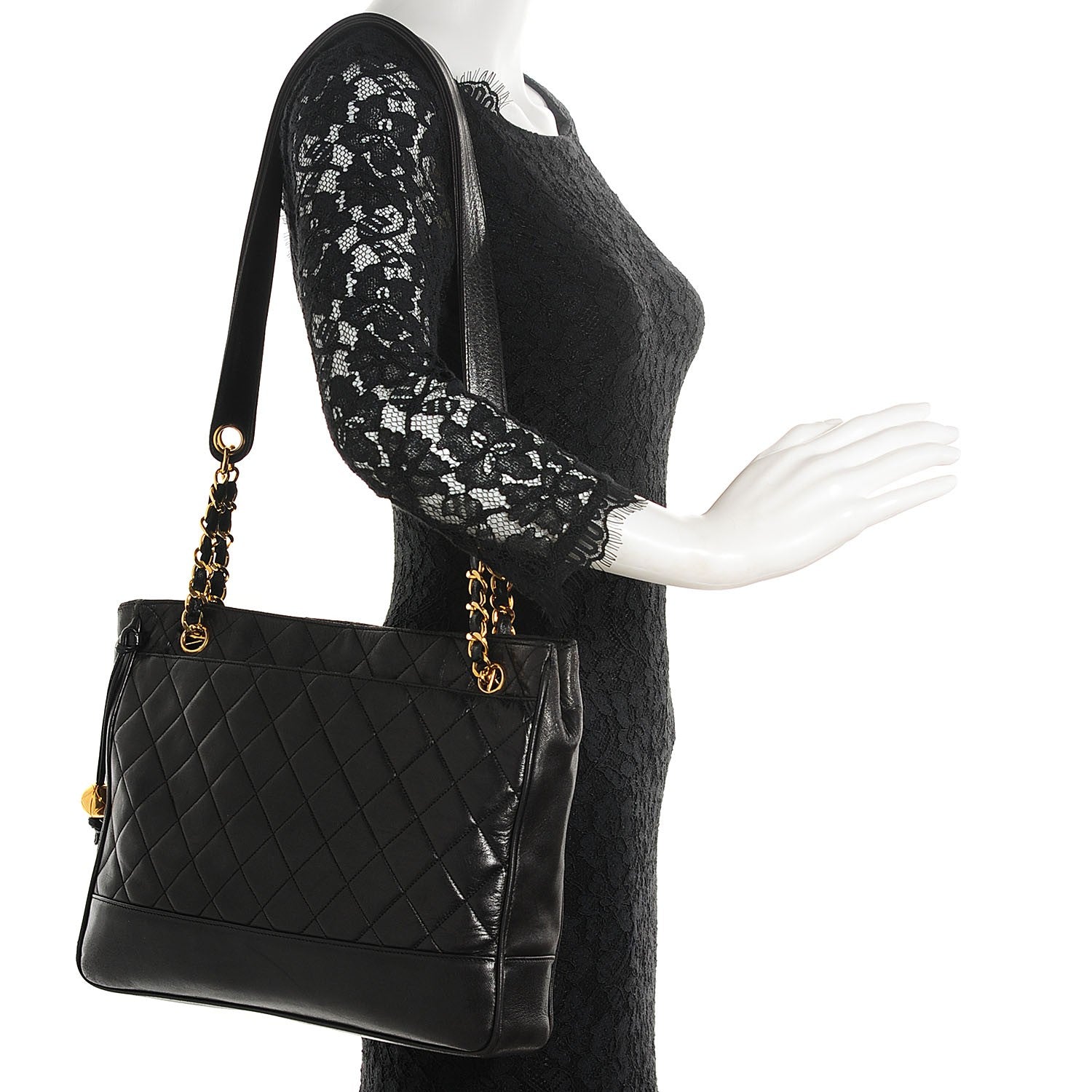 Chanel Lambskin Quilted Shoulder Bag Black 2 of 8