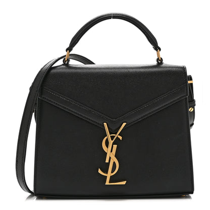 Saint Laurent Grain de Poudre Mini Classic Monogram Cassandra Top Handle Black 1 of 10