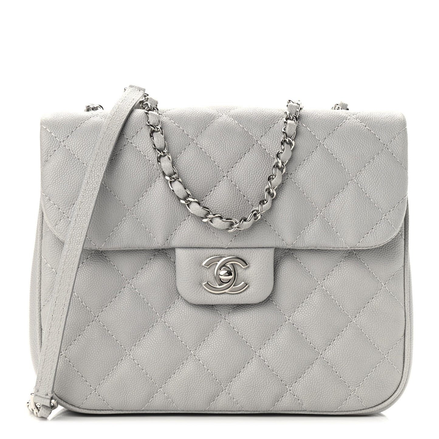 Caviar Quilted Medium Urban Companion Flap Grey