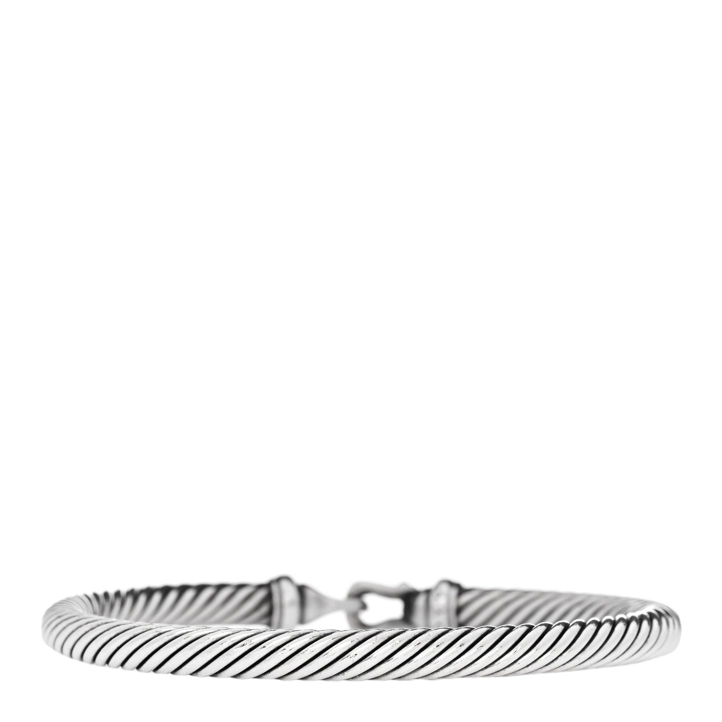 Sterling Silver Diamond 5mm Cable Buckle Bracelet