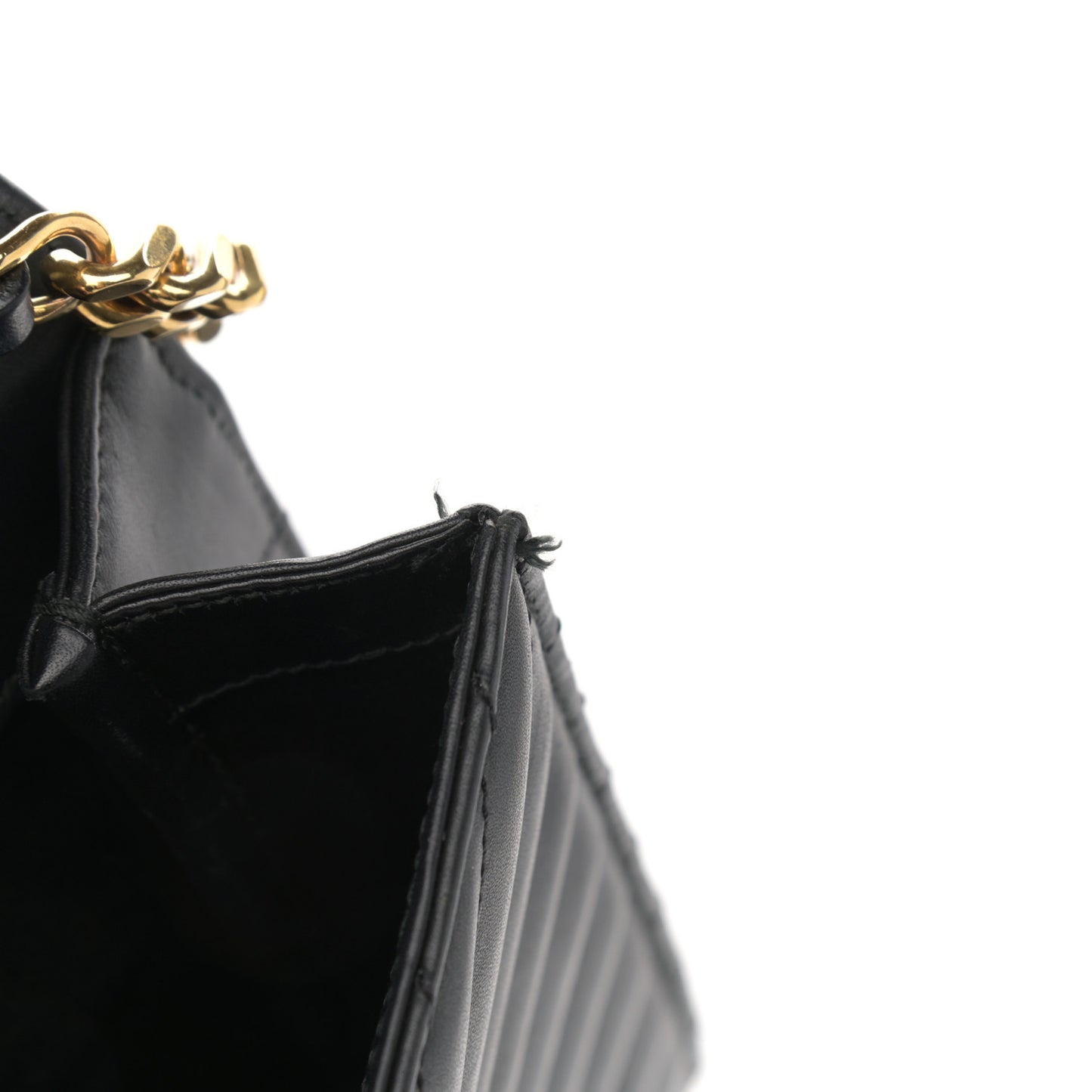 Calfskin Matelasse Chevron Medium Monogram Satchel Black