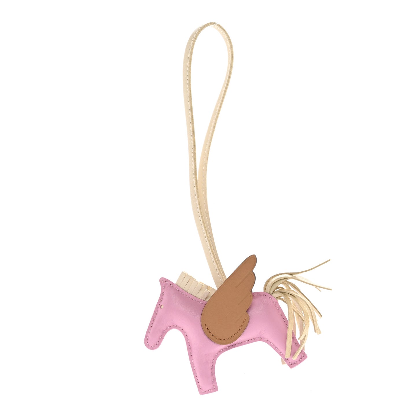 Milo Lambskin Grigri Rodeo Pegase Horse Bag Charm PM Mauve Sylvestre Craie Chai