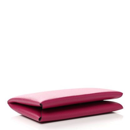 Hermes Madame Calfskin Calvi Card Case Rose Pourpre 4 of 8