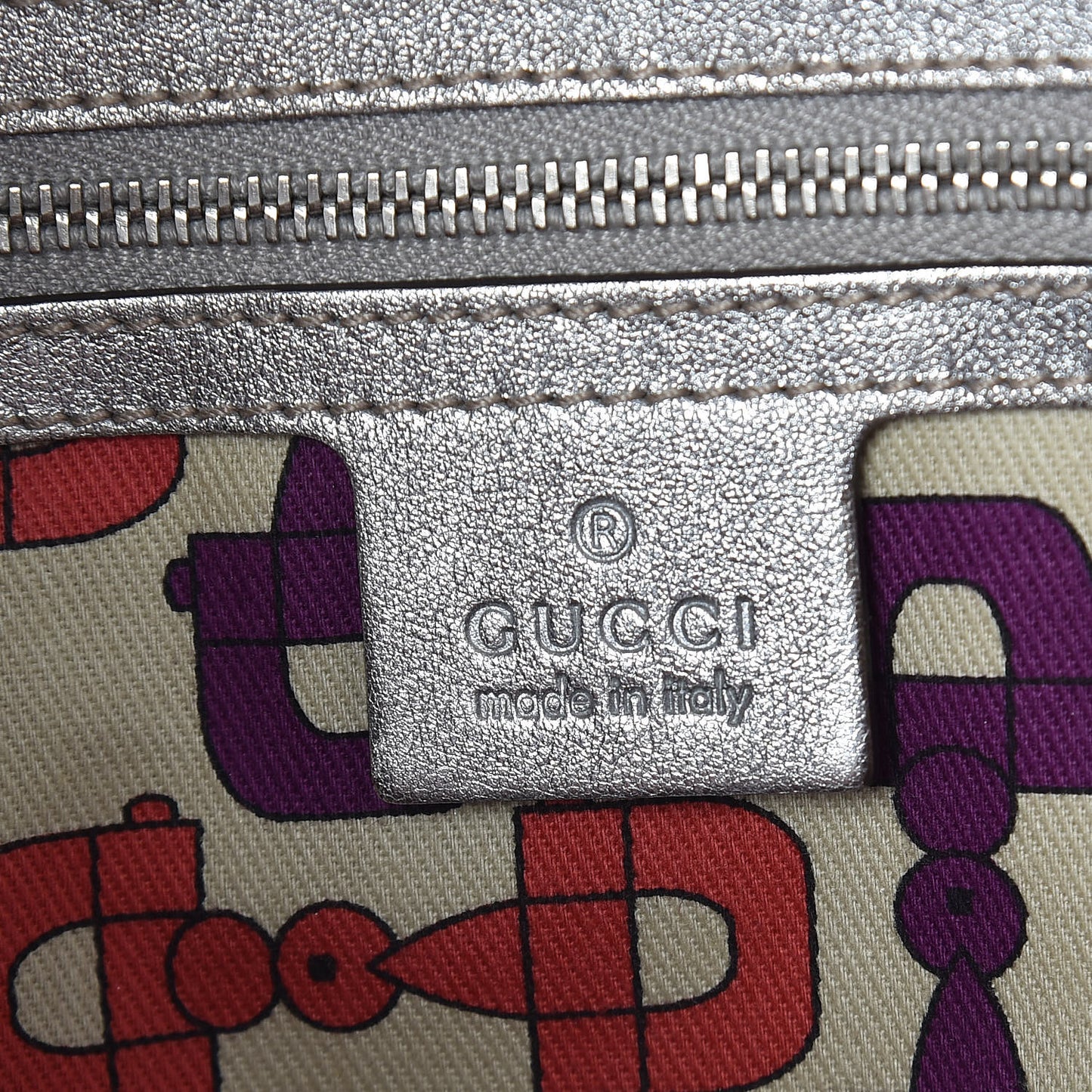 Metallic Guccissima Medium Britt Tote Silver