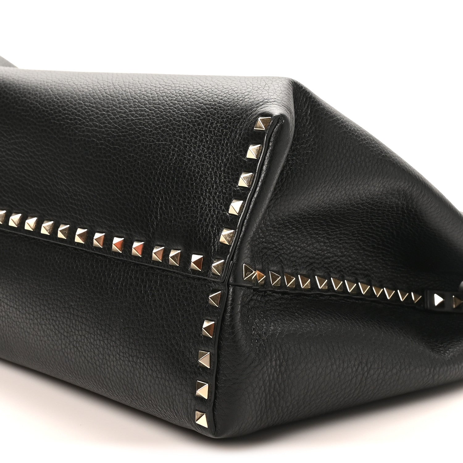 Valentino Garavani Grained Calfskin Rockstud Flip Lock Briefcase Tote  Black 9 of 9