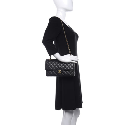 Chanel Caviar Quilted Medium Double Flap Black 2 of 14