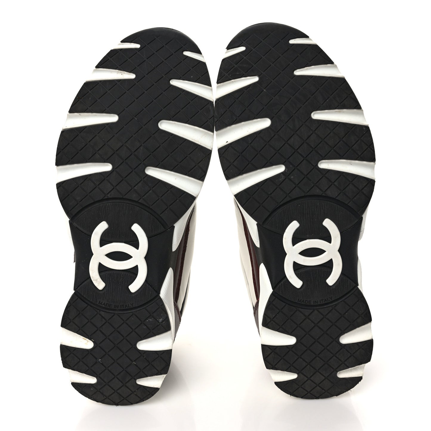 Calfskin CC Sneakers 37 Burgundy White