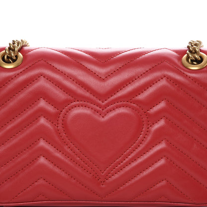 Gucci Calfskin Matelasse Small GG Marmont Shoulder Bag Hibiscus Red 5 of 8