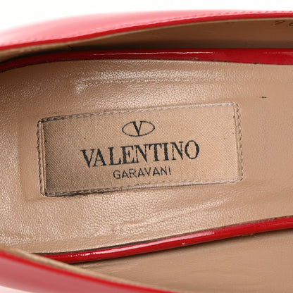 Valentino Garavani Patent Couture Bow Peep Toe Low Heel Pumps 39 Rosso Valentino 8 of 10