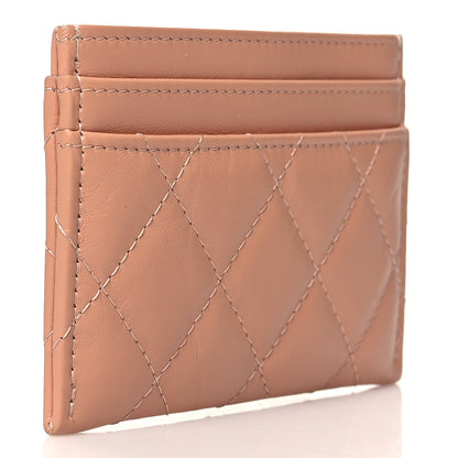 Chanel Aged Calfskin Quilted Reissue Card Holder Beige 3 of 13