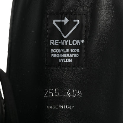Prada Spazzolato Rois Re-Nylon Metal Triangle Logo Monolith Pouch Pocket 55mm Boots 40.5 Black 9 of 13