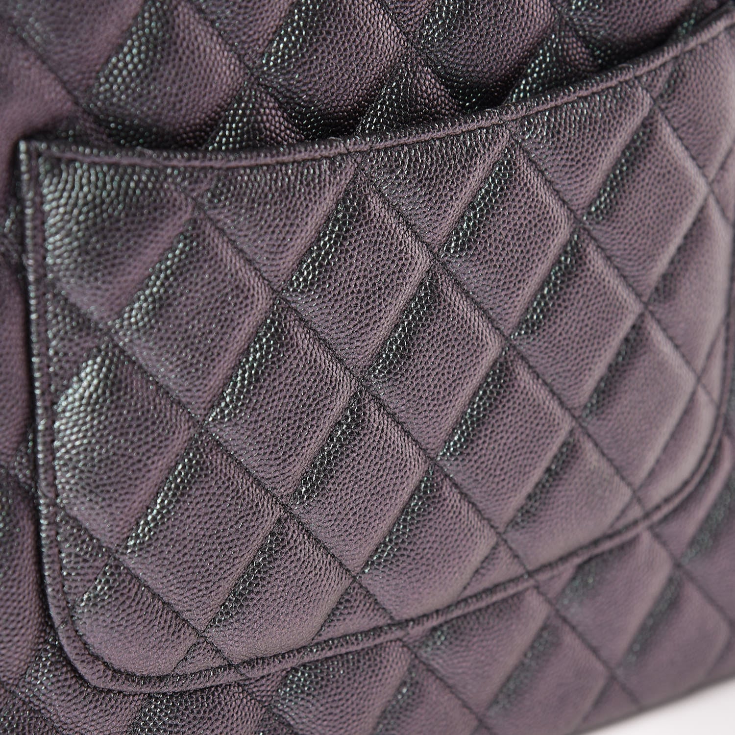 Chanel Iridescent Caviar Quilted Large Cosmetic Case Black 8 of 11