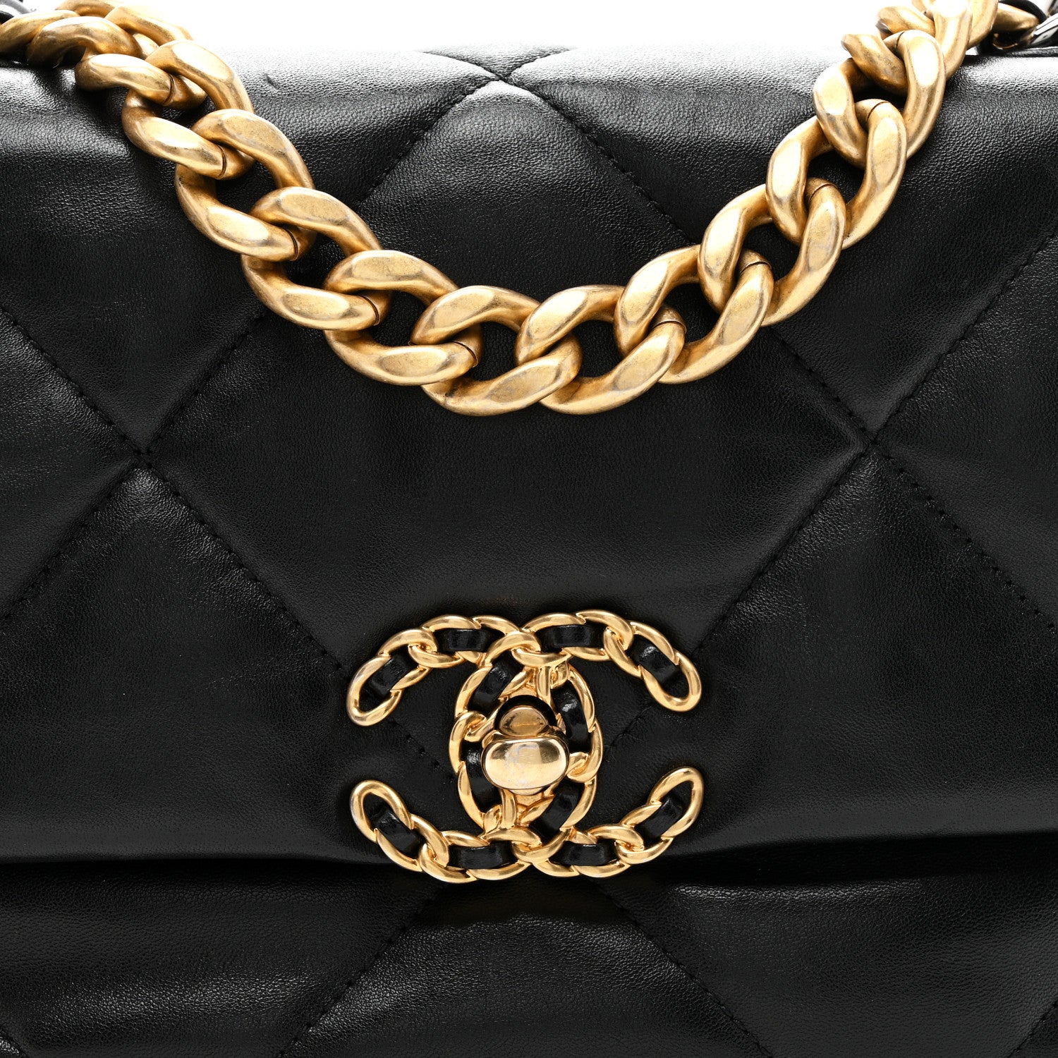 Chanel Lambskin Quilted Medium Chanel 19 Flap Black 8 of 11