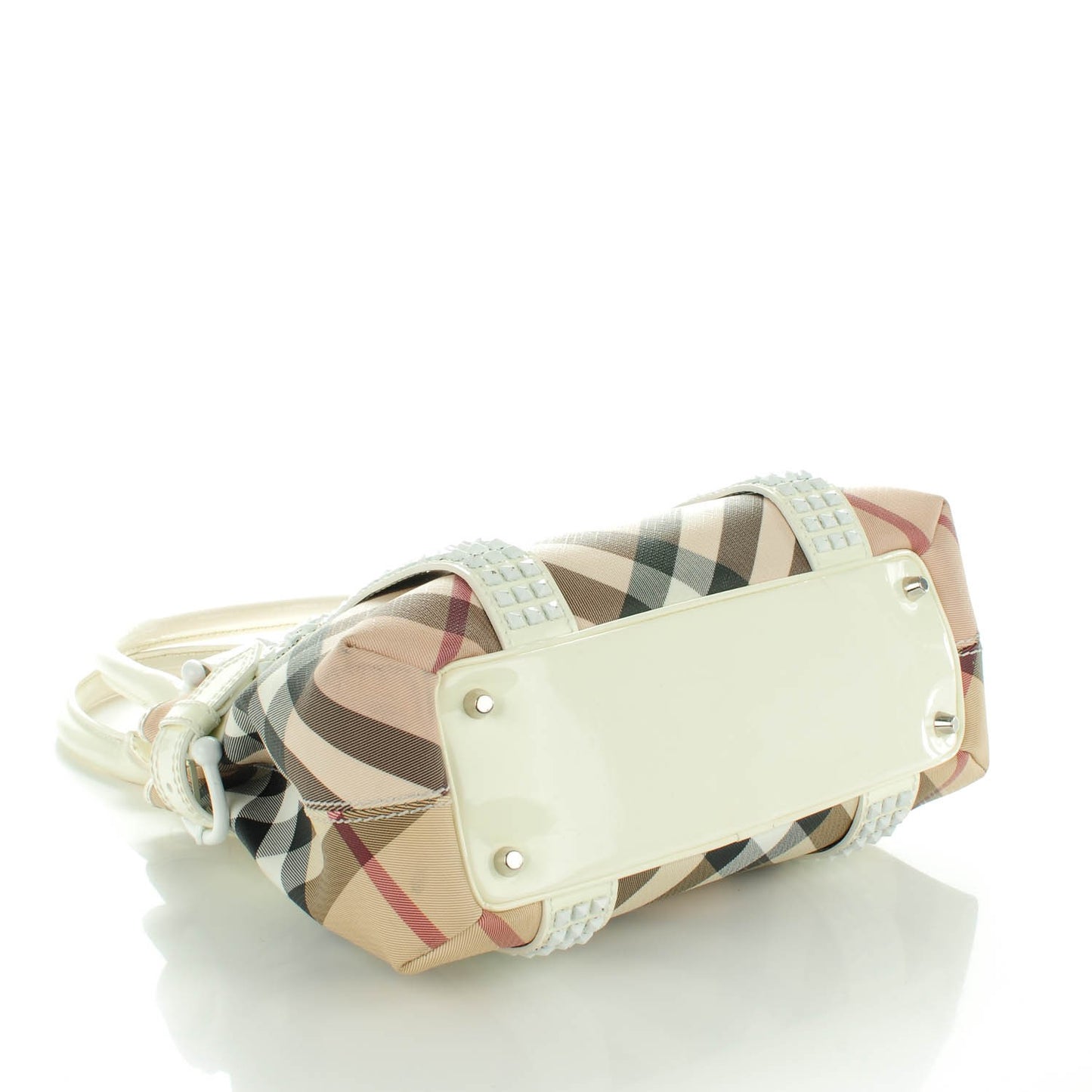 Studded Supernova Check Rachel Tote White