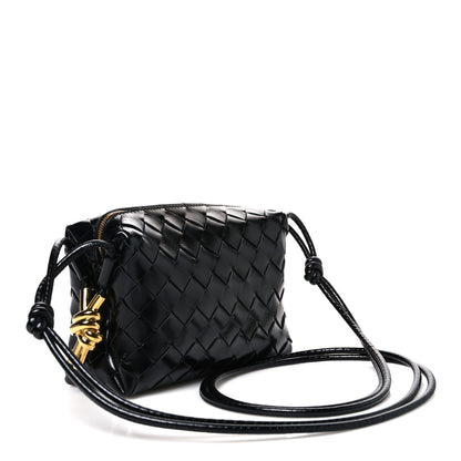Bottega Veneta Polished Nappa Intrecciato Metallic Knot Mini Loop Camera Bag Black 3 of 9