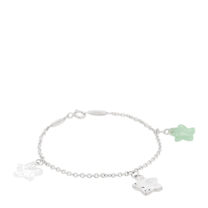 Tiffany Sterling Silver Aventurine Rock Crystal Quartz Star Charm Bracelet 1 of 4