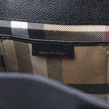Burberry Soft Grain Calfskin Medium Buckle Tote Black 6 of 11