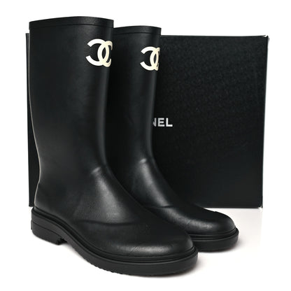 Chanel Caoutchouk CC High Boots 42 Black 10 of 10