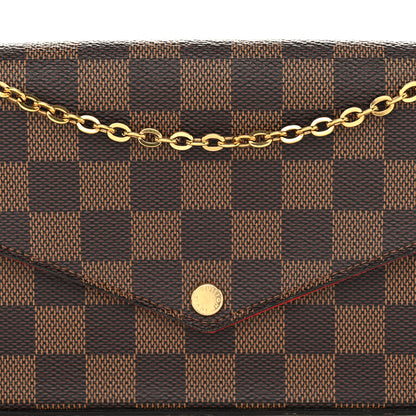 Louis Vuitton Damier Ebene Pochette Felicie Chain Wallet 9 of 12