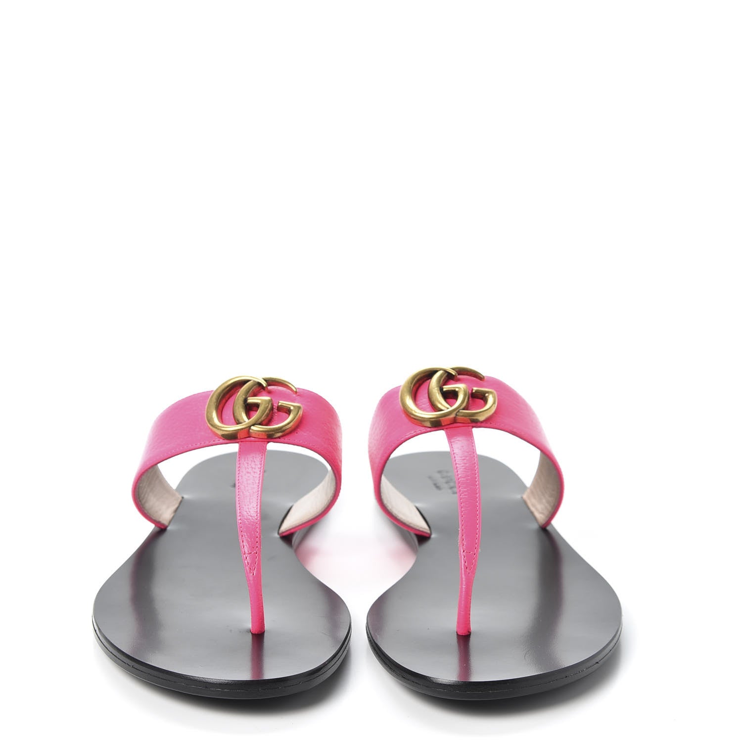 Gucci Calfskin GG Marmont Thong Sandals 38.5 Fuxia Fluo 3 of 10